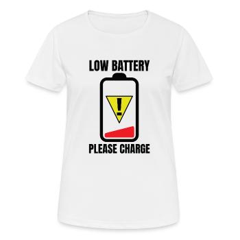 Batterie schwach, bitte aufladen - Frauen T-Shirt atmungsaktiv - Weiß - Vorne - AI Model Female 172 dark (172cm)