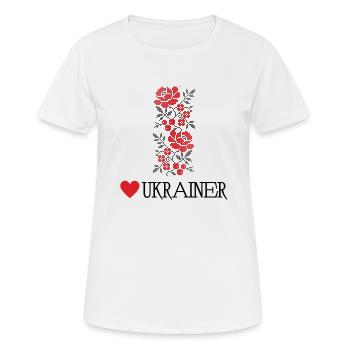 Ukrainer Mädchen Patriotische Sängerstickerei - Frauen T-Shirt atmungsaktiv - Weiß - Vorne - AI Model Female 172 dark (172cm)