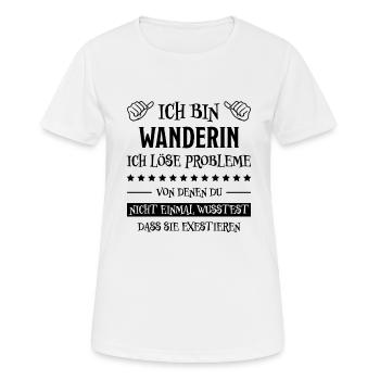 Wanderin Lustiger Spruch Outdoor Wandern Geschenk - Frauen T-Shirt atmungsaktiv - Weiß - Vorne - AI Model Female 172 dark (172cm)