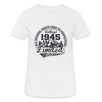 Né en 1945 Toutes les pièces originales Cadeau rétro - T-shirt respirant Femme - blanc - Devant - AI Model Female 172 dark (172cm)