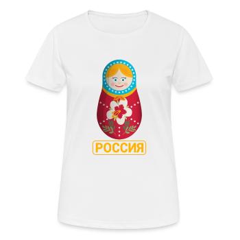 Matryoschka Krasavica Babuschka Russland - Frauen T-Shirt atmungsaktiv - Weiß - Vorne - AI Model Female 172 dark (172cm)