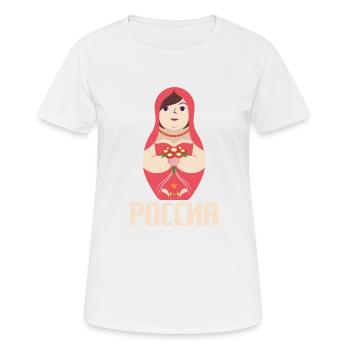 Matryoschka Krasavica Babuschka Russland - Frauen T-Shirt atmungsaktiv - Weiß - Vorne - AI Model Female 172 dark (172cm)