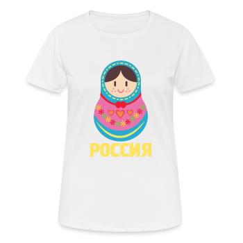 Matryoschka Krasavica Babuschka Russin Geschenk - Frauen T-Shirt atmungsaktiv - Weiß - Vorne - AI Model Female 172 dark (172cm)