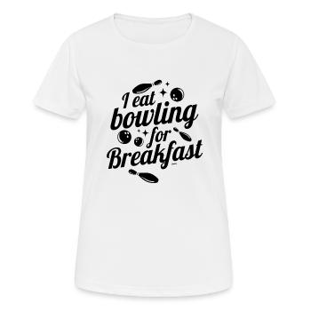 Bowling Kegeln Strike Spare Hobby Verein - Frauen T-Shirt atmungsaktiv - Weiß - Vorne - AI Model Female 172 dark (172cm)