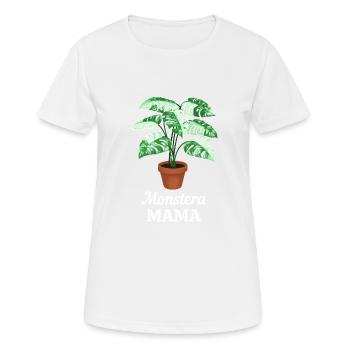Monstera Mama - Frauen T-Shirt atmungsaktiv - Weiß - Vorne - AI Model Female 172 dark (172cm)