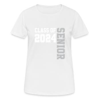 Klasse von 2024 Senior Jahr 24. - Frauen T-Shirt atmungsaktiv - Weiß - Vorne - AI Model Female 172 dark (172cm)