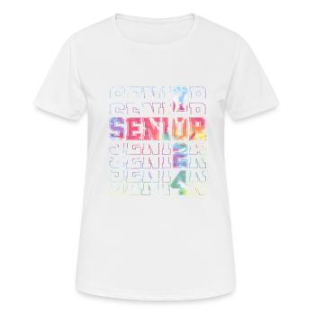 Klasse von 2024 Senior Jahr 24. - Frauen T-Shirt atmungsaktiv - Weiß - Vorne - AI Model Female 172 dark (172cm)