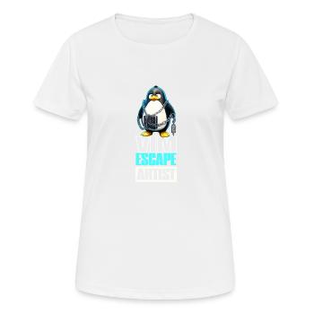Linux Humor VIM Escape Artist Tux the Penguin - Frauen T-Shirt atmungsaktiv - Weiß - Vorne - AI Model Female 172 dark (172cm)