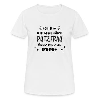 Putzfrau Haushalt Spruch Reinigungskraft Geschenk - Frauen T-Shirt atmungsaktiv - Weiß - Vorne - AI Model Female 172 dark (172cm)
