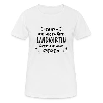 Landwirtin Witz Spruch Traktor Landwirtin Geschenk - Frauen T-Shirt atmungsaktiv - Weiß - Vorne - AI Model Female 172 dark (172cm)