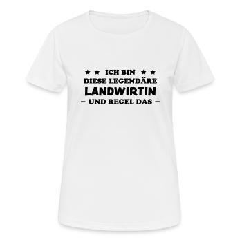 Landwirtin Witz Spruch Traktor Landwirtin Geschenk - Frauen T-Shirt atmungsaktiv - Weiß - Vorne - AI Model Female 172 dark (172cm)