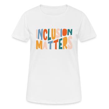 Inclusion Matters For Neurodiversity Awareness - Women's Breathable T-Shirt - white - Front - AI Model Female 172 dark (172cm)