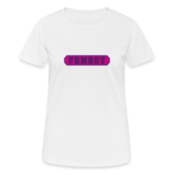 Femboy Cross Dressing LGBTQ CSD - Frauen T-Shirt atmungsaktiv - Weiß - Vorne - AI Model Female 172 dark (172cm)