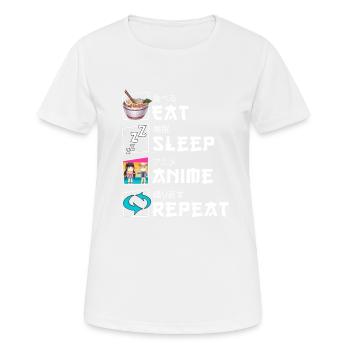 Cute Japanese Eat Sleep Anime Repeat Manga - Women's Breathable T-Shirt - white - Front - AI Model Female 172 dark (172cm)