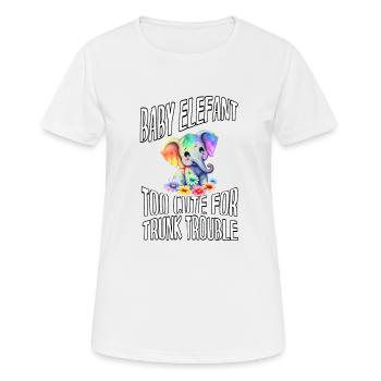 The cute rascals baby elephants in nature - Women's Breathable T-Shirt - white - Front - AI Model Female 172 dark (172cm)