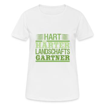 Hart Härter Landschaftsgärtner | Hobbygärtner - Frauen T-Shirt atmungsaktiv - Weiß - Vorne - AI Model Female 172 dark (172cm)