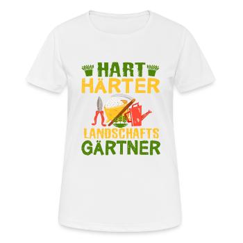 Hart Härter Landschaftsgärtner | Gartenarbeit - Frauen T-Shirt atmungsaktiv - Weiß - Vorne - AI Model Female 172 dark (172cm)