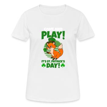 Cute Fox Clover St. Patrick's Day - Women's Breathable T-Shirt - white - Front - AI Model Female 172 dark (172cm)