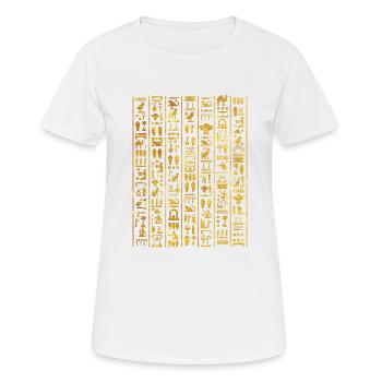 Hiéroglyphes égyptiens pour archéologue - T-shirt respirant Femme - blanc - Devant - AI Model Female 172 dark (172cm)