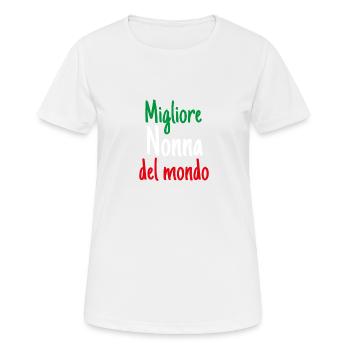 Migliore Nonna Del Monde Beste Großmutter - Frauen T-Shirt atmungsaktiv - Weiß - Vorne - AI Model Female 172 dark (172cm)