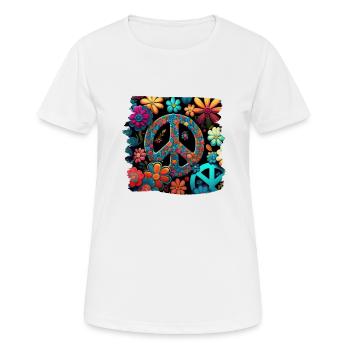 Hippie Festival Love Vintage Peace Sign - T-shirt respirant Femme - blanc - Devant - AI Model Female 172 dark (172cm)
