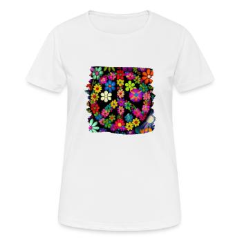 Hippie Festival Liebe Vintage Friedenszeichen - Frauen T-Shirt atmungsaktiv - Weiß - Vorne - AI Model Female 172 dark (172cm)