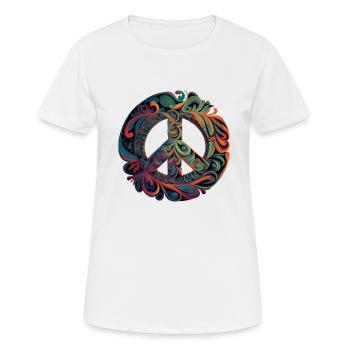 Hippie Festival Love Vintage Peace Sign - T-shirt respirant Femme - blanc - Devant - AI Model Female 172 dark (172cm)