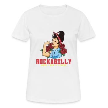 Rockabilly Rocknroll Musique Rock Hardrock - T-shirt respirant Femme - blanc - Devant - AI Model Female 172 dark (172cm)
