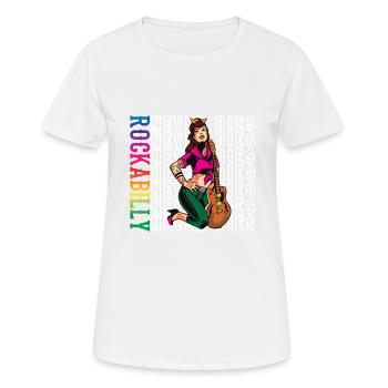 Rockabilly Rocknroll Musique Rock Hardrock - T-shirt respirant Femme - blanc - Devant - AI Model Female 172 dark (172cm)
