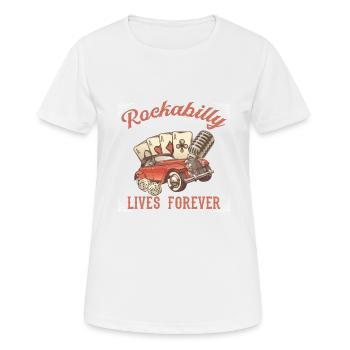 Rockabilly Rocknroll Musik Rock Hardrock - Frauen T-Shirt atmungsaktiv - Weiß - Vorne - AI Model Female 172 dark (172cm)