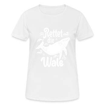 Rettet Die Wale Tierschutz Demonstration - Frauen T-Shirt atmungsaktiv - Weiß - Vorne - AI Model Female 172 dark (172cm)