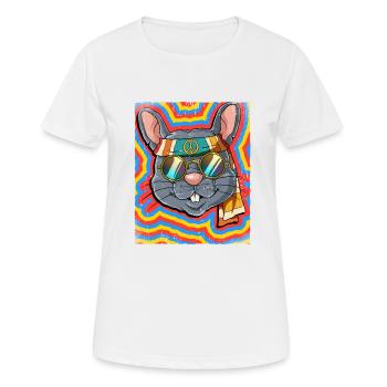Hippie Ratte Psychedelisch Trippy - Frauen T-Shirt atmungsaktiv - Weiß - Vorne - AI Model Female 172 dark (172cm)