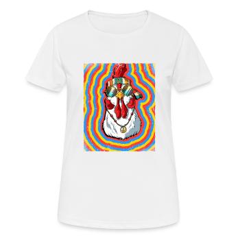 Hippie Huhn Psychedelisch Trippy - Frauen T-Shirt atmungsaktiv - Weiß - Vorne - AI Model Female 172 dark (172cm)