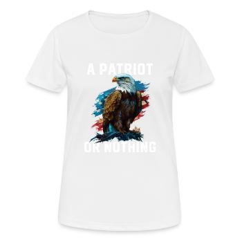 A Patriot or Nothing American Bald Eagle - Frauen T-Shirt atmungsaktiv - Weiß - Vorne - AI Model Female 172 dark (172cm)