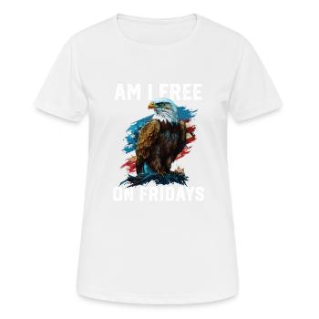 Suis-je libre le vendredi Patriotisme Patriotique - T-shirt respirant Femme - blanc - Devant - AI Model Female 172 dark (172cm)