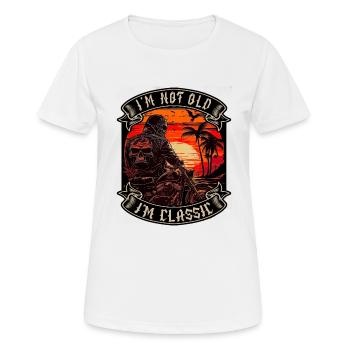 Je ne suis pas vieux je suis motard moto classique - T-shirt respirant Femme - blanc - Devant - AI Model Female 172 dark (172cm)
