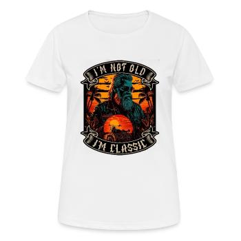 Je ne suis pas vieux je suis motard moto classique - T-shirt respirant Femme - blanc - Devant - AI Model Female 172 dark (172cm)