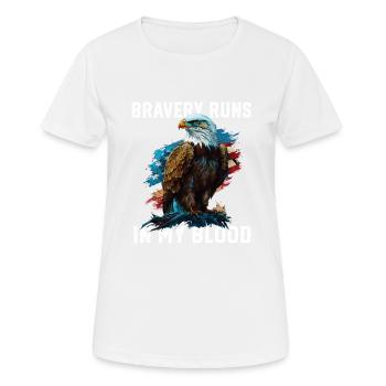 La bravoure coule dans mon sang Patriotisme Patriotique - T-shirt respirant Femme - blanc - Devant - AI Model Female 172 dark (172cm)