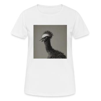 Portrait d’émeu dans le style du 19ème siècle - T-shirt respirant Femme - blanc - Devant - AI Model Female 172 dark (172cm)