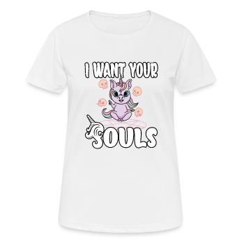 Satan Belzébuth Diable Gothique Pentagramme Mystique - T-shirt respirant Femme - blanc - Devant - AI Model Female 172 dark (172cm)