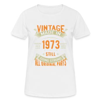 50e anniversaire Millésime fabriqué en 1973 - T-shirt respirant Femme - blanc - Devant - AI Model Female 172 dark (172cm)