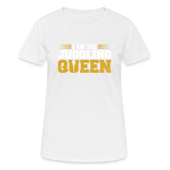 Je suis la reine jongleuse - T-shirt respirant Femme - blanc - Devant - AI Model Female 172 dark (172cm)
