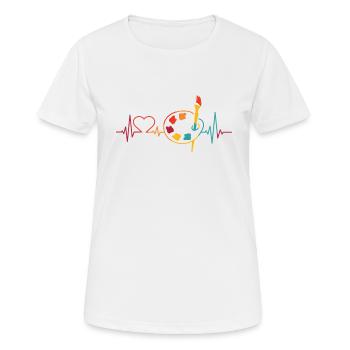 Painter Heartbeat For Painter - Frauen T-Shirt atmungsaktiv - Weiß - Vorne - AI Model Female 172 dark (172cm)