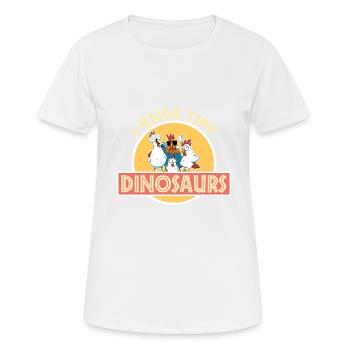 J’élève un minuscule dinosaure éleveur de coq de poulet Dino - T-shirt respirant Femme - blanc - Devant - AI Model Female 172 dark (172cm)