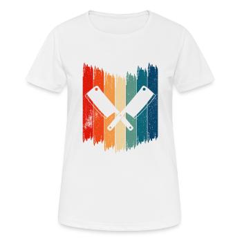 Retro Butcher Knife Vintage Butcher Knife - Frauen T-Shirt atmungsaktiv - Weiß - Vorne - AI Model Female 172 dark (172cm)