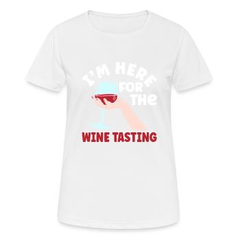 Je suis ici pour la dégustation de vin - T-shirt respirant Femme - blanc - Devant - AI Model Female 172 dark (172cm)