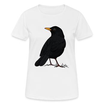 Amsel - Frauen T-Shirt atmungsaktiv - Weiß - Vorne - AI Model Female 172 dark (172cm)