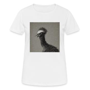 Portrait d’émeu dans le style du 19ème siècle - T-shirt respirant Femme - blanc - Devant - AI Model Female 172 dark (172cm)