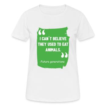 Vegan Fleischlos Tierlieb & Veganer - Frauen T-Shirt atmungsaktiv - Weiß - Vorne - AI Model Female 172 dark (172cm)
