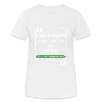 Vegan Fleischlos Tierlieb & Veganer - Frauen T-Shirt atmungsaktiv - Weiß - Vorne - AI Model Female 172 dark (172cm)